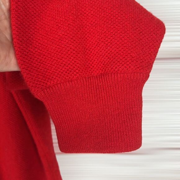Vintage BEST Of SCOTLAND 100% Cashmere 1/4 Zip Red Sweater - Picture 7 of 12